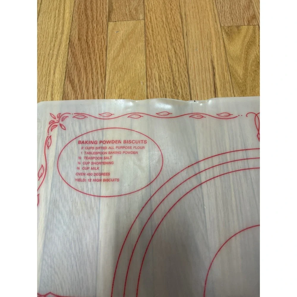 Vintage Tupperware Pastry Mat and Fillable Rolling Pin Set White Red MCM 1966